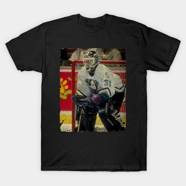 Guy Hebert, 2,76 GAA in Mighty Ducks of Anaheim T-Shirt by Momogi Project